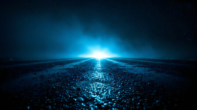 Bright star shining in deep blue night sky over calm ocean water
