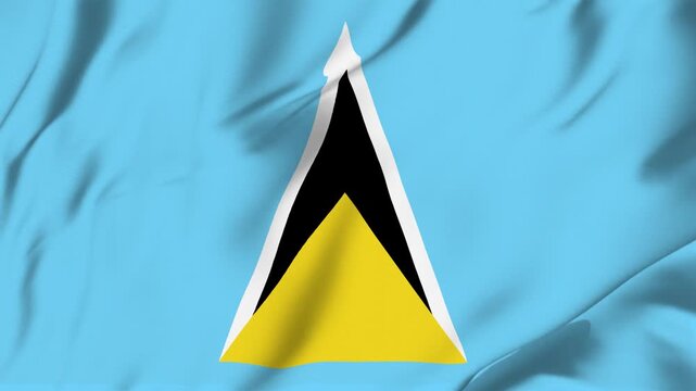 Saint Lucia country flag waving looping seamless with fabric texture for sport nation identity background