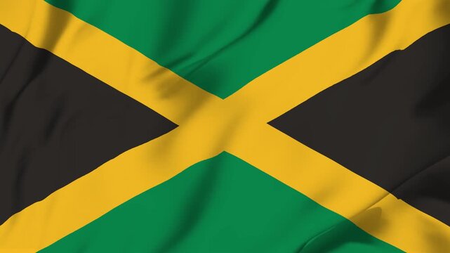 Jamaica country flag waving looping seamless with fabric texture for sport nation identity background