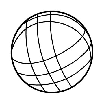 bocce ball outline illustrated icon isolated on white