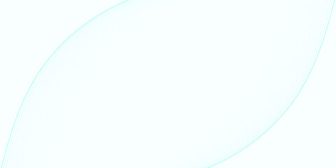 Obraz premium Minimalist White Background with Cyan Curved Line Framing