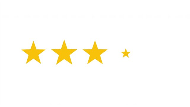 Ratting five star icon animation. Customer satisfaction feedback 5 stare review icon motion. animation video on green screen background