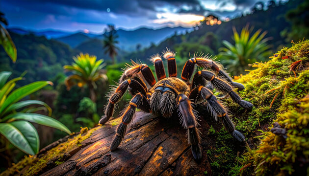 Tarantula spider in natural habitat