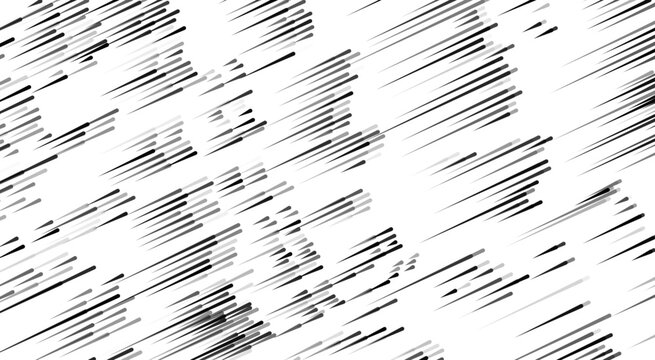 Abstract anime striped background. Slashed pattern with diagonal random lines. Minimalist black and white motion.