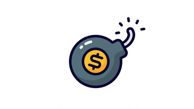 Economic Risk Symbol Representing Financial Crisis and Monetary Danger in Flat Vector Style Illustration
