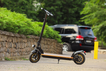 Electric scooter for urban mobility and sustainable transportation, eco-friendly personal vehicle...