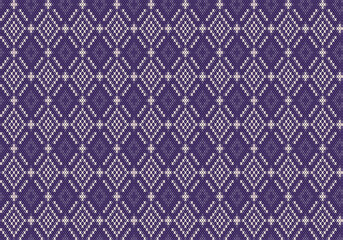 Fototapeta premium Knitting seamless patterns. Geometric knitted yarn pattern design for wrapping. Colorful cotton textile and silk pattern for background, wallpaper. Asia knit fabric pattern for decoration.