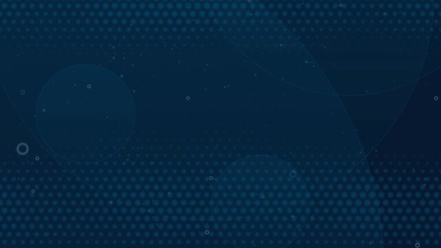translucent overlapping circles and a subtle halftone pattern in slow motion, modern, deep blue loopable abstract background ideal for digital concepts