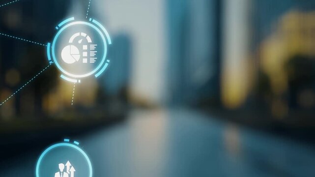 KPI icons show performance metrics, goals, and achievement measurement. KPI helps business track progress, KPI supports management, and KPI improves strategy results. Gist