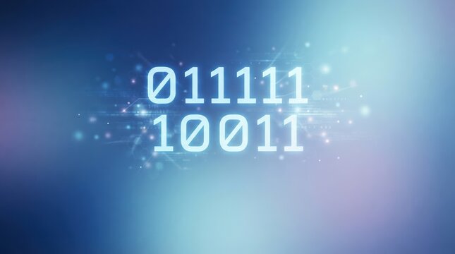 Binary code data stream background illustrating digital transformation, cybersecurity, and computer programming concepts