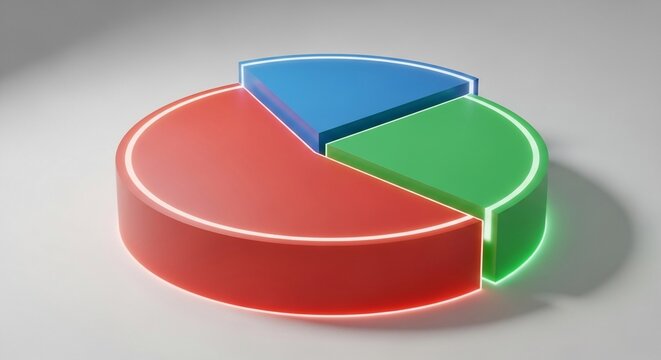 Three part pie chart illustration
