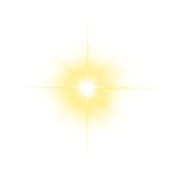 Bright Shining Star Burst with Golden Light Rays