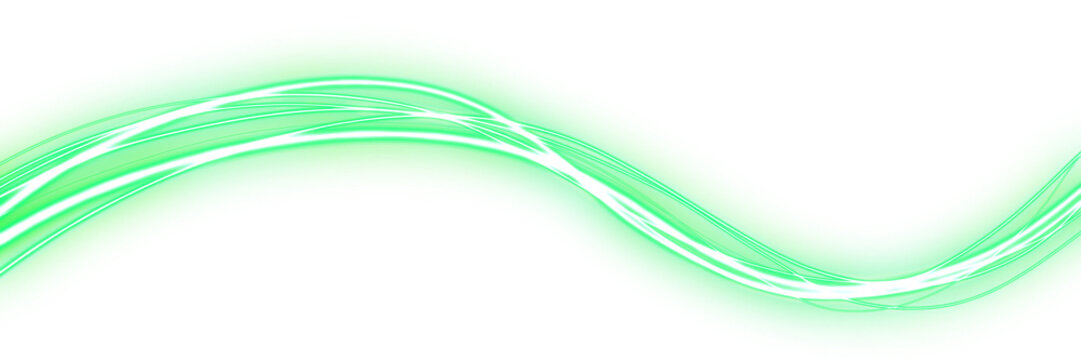 Magic Green Light Ribbon Curved Loop Effect