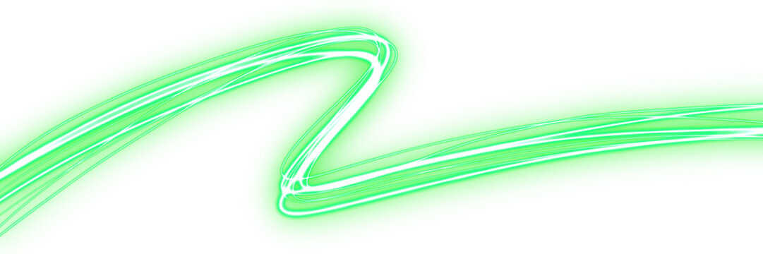 Futuristic Bright Green Light Wire Zigzag Streak