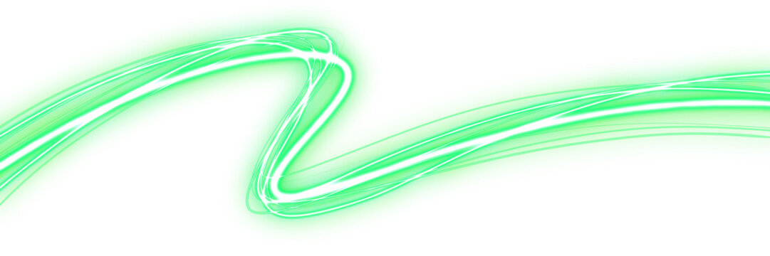 Futuristic Green Neon Light Zigzag Motion Trail