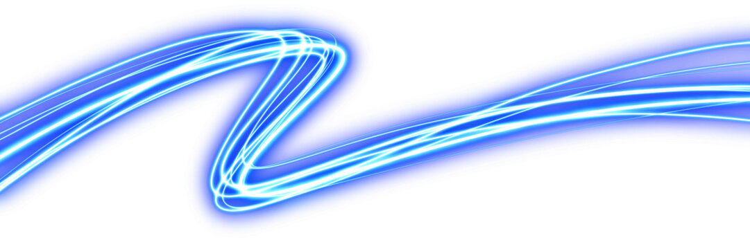 Abstract Blue Fiber Optic Light Wave Swirling effect