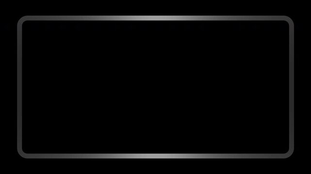 Gray conic gradient border frame rotating softly, decorative outline loop, transparent background
