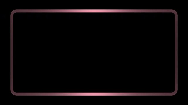 Pink conic gradient border frame rotating softly, decorative outline loop, transparent background