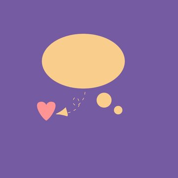 Cute romantic thought bubble illustration with heart and arrow