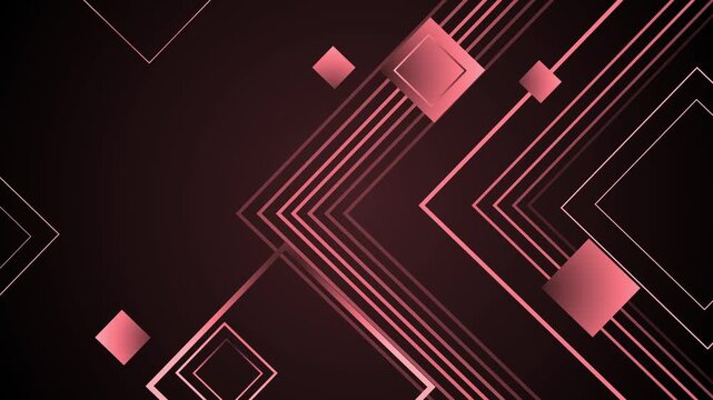 Abstract geometric background with layered diagonal lines and floating squares animation