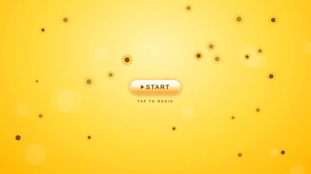 Start button in yellow background with sunflower