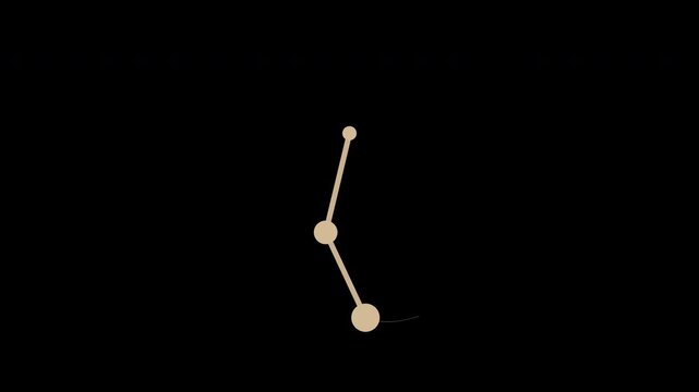 Beige double pendulum with chaotic trajectory trails, physics simulation loop, transparent background