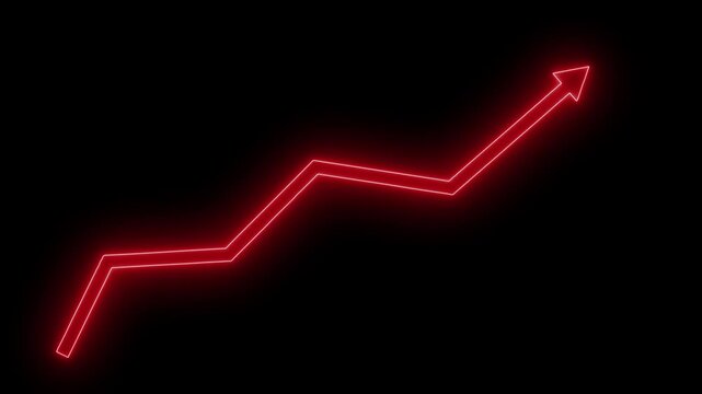 Glowing zigzag arrow showing upward trend animation