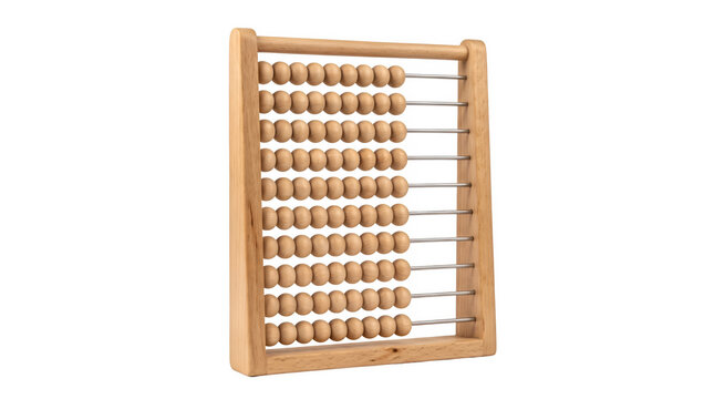 Vintage wooden abacus with beads, classic mathematical counting tool, traditional calculator for finance and education
