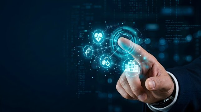 Digital Healthcare Technology And Futuristic Medical Data Interface Concept