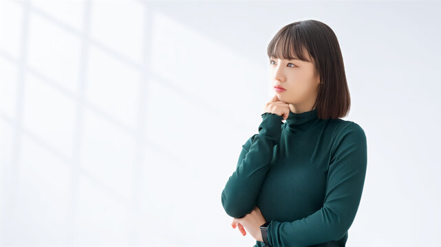 考えごとをする女性・ビジネスウーマン, Businesswoman Thinking