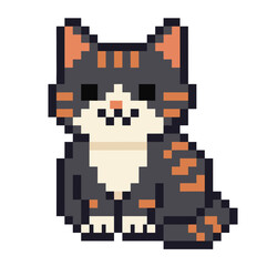 Fototapeta premium Cute Pixel Art Cat Character Illustration