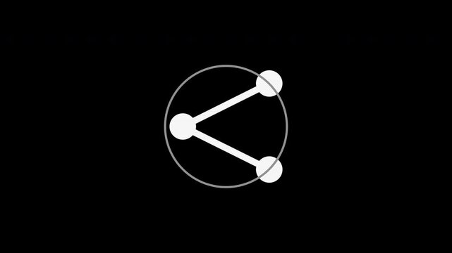 White share arrow icon popping outward, social media interface loop, transparent background