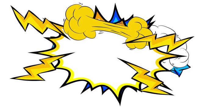 Cartoon background animation, comic book backdrop video. Retro comics pop art design.