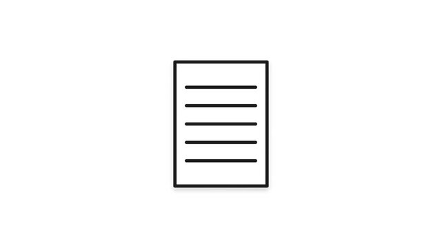 Animated Expanding Document Icon on White Background