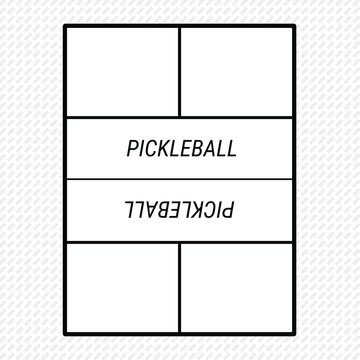 Pickleball Court Top View Vector Line Art Outline Layout Template for Sports Design and Graphic Project