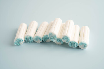 Cotton tampons for women hygiene menstrual period cycle protection. © kanruthai