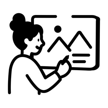 Hand-drawn artist working on an image board, representing digital illustration and visual creation.