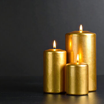 Golden candle candle flame candlelight metallic candle golden candlelight decorative candle