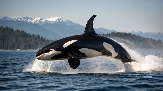 killer whale on the sea