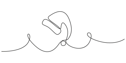 Obraz premium Santa hat continuous line drawing minimalist vector art for holiday graphic design. Minimalist continuous line art drawing of a Santa hat, ideal for Christmas cards and branding.