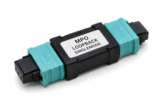 MPO Fiber Loopback Adapter Isolated on White Background