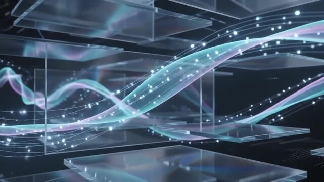 Futuristic Abstract Data Flow Technology Background
