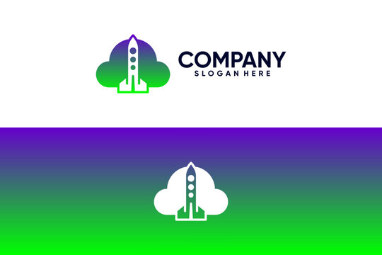 Creative Cloud Rocket Logo Design