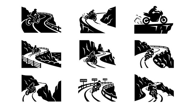 Motorcycle Rider on Winding Road Sections.