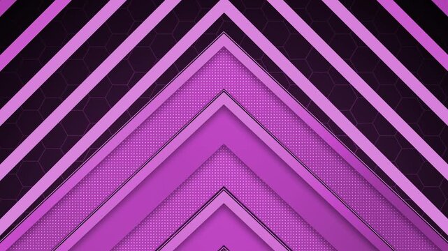 Abstract monochrome geometric chevron pattern with layered triangular shapes background animation