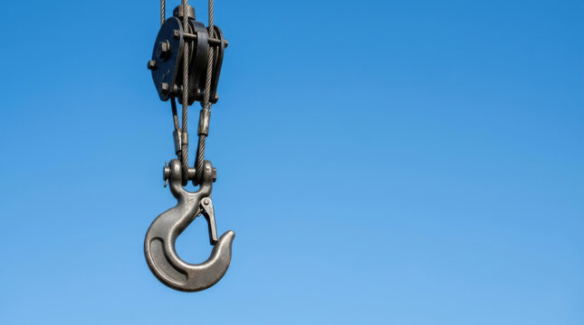 Labor shortage impact highlights essential lifting equipment and industrial safety against clear blue sky backdrop
