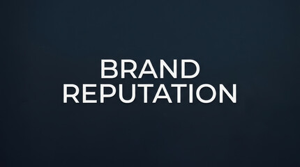 Fototapeta premium Brand reputation concept showing white typography on dark background with labor shortage impact on business trust and public perception