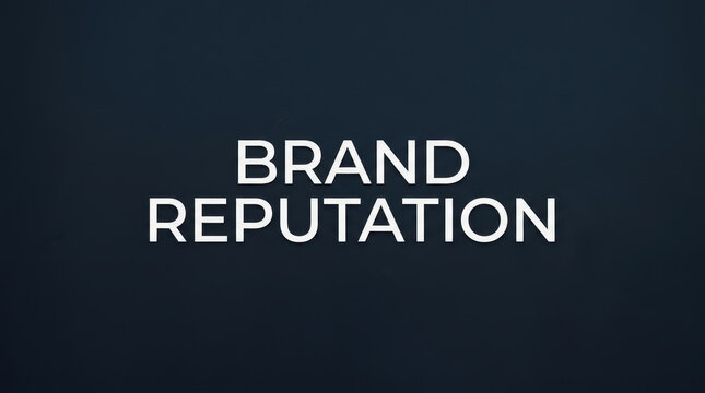 Brand reputation concept showing white typography on dark background with labor shortage impact on business trust and public perception