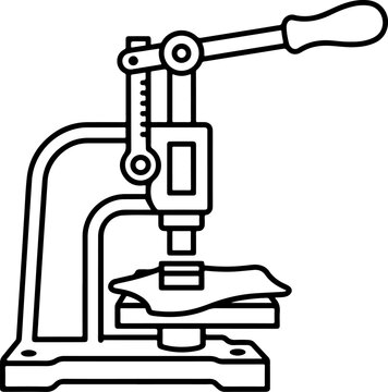 Manual Bottle Capper Press Machine Vector Line Art Icon