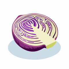 Obraz premium Red cabbage cut in half